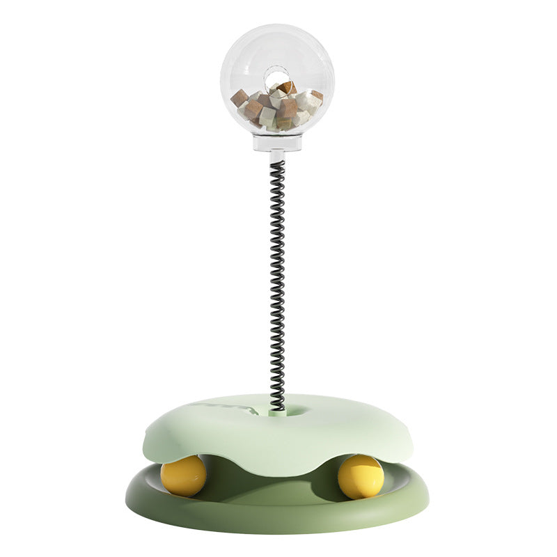 Cat Leakage Food 2 In 1 Toys Turntable Ball Toys Kitten Funny Cat Training Spring Ball Cat Supplies Pet Products Purrfect Pawz
