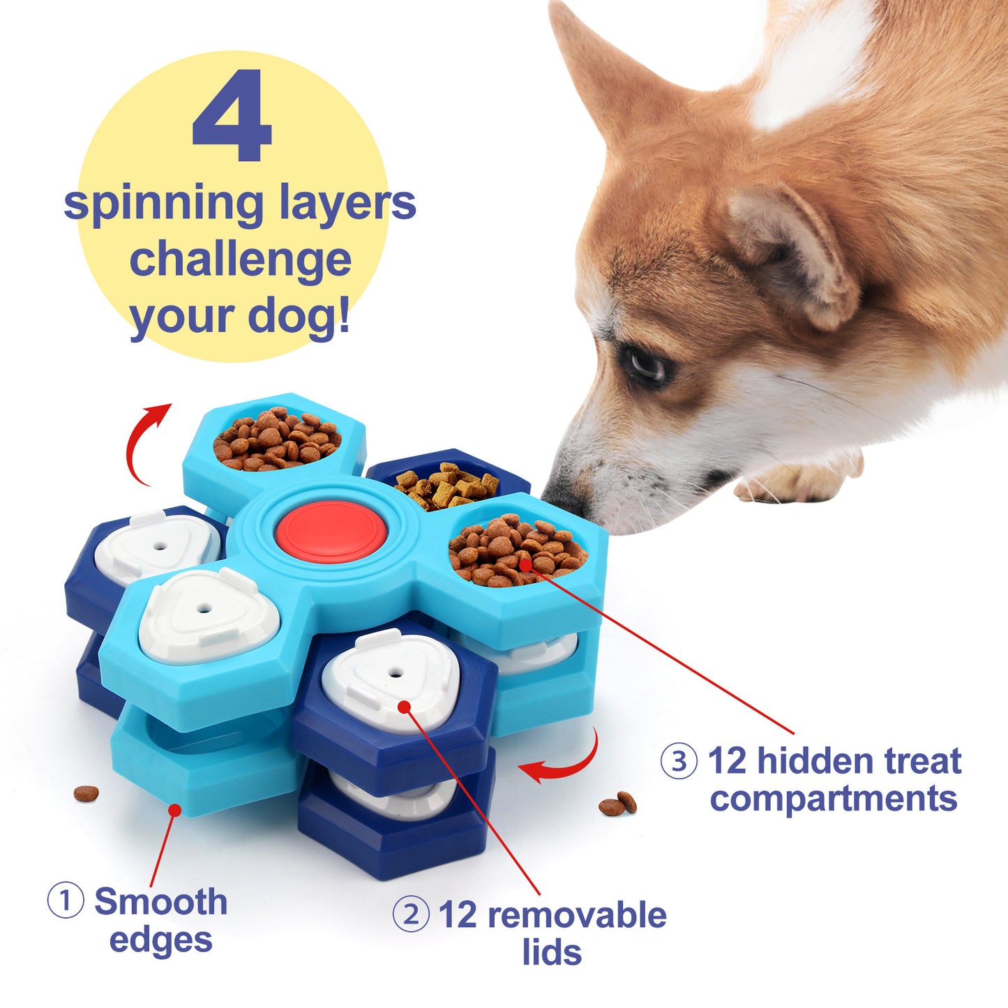 4 Layers Slow Feeder Puzzle Dog Bowls Assemble Slow Eating Bowl For Dogs Non-slip Interactive Dog Puzzle Game Slow Bowl Pet Products Purrfect Pawz