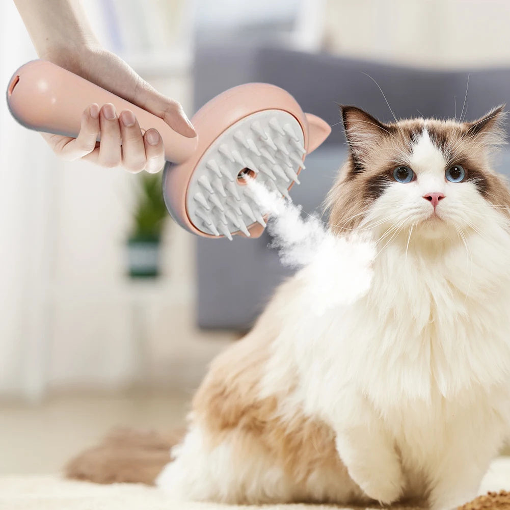 Hair Cleaning Brush With Mist Multifunctional Cat Grooming Brush Rechargeable Self Cleaning Slicker Brush For Pets Dogs & Catsb Pet Products Purrfect Pawz