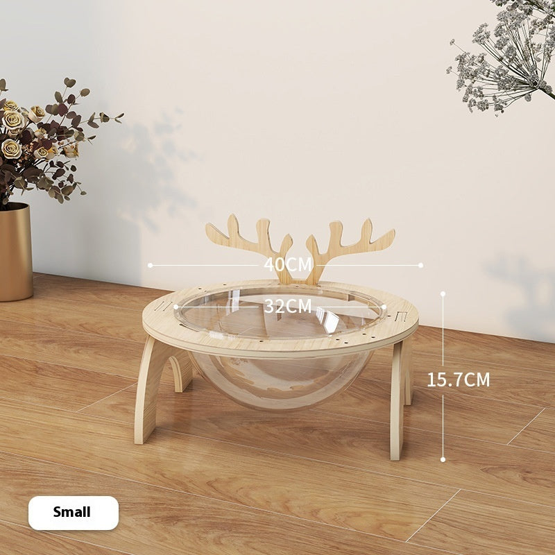 Antlers Cat Nest Four Seasons Universal Pet Supplies Chamfer Space Capsule Solid Wood Cat Bed Purrfect Pawz