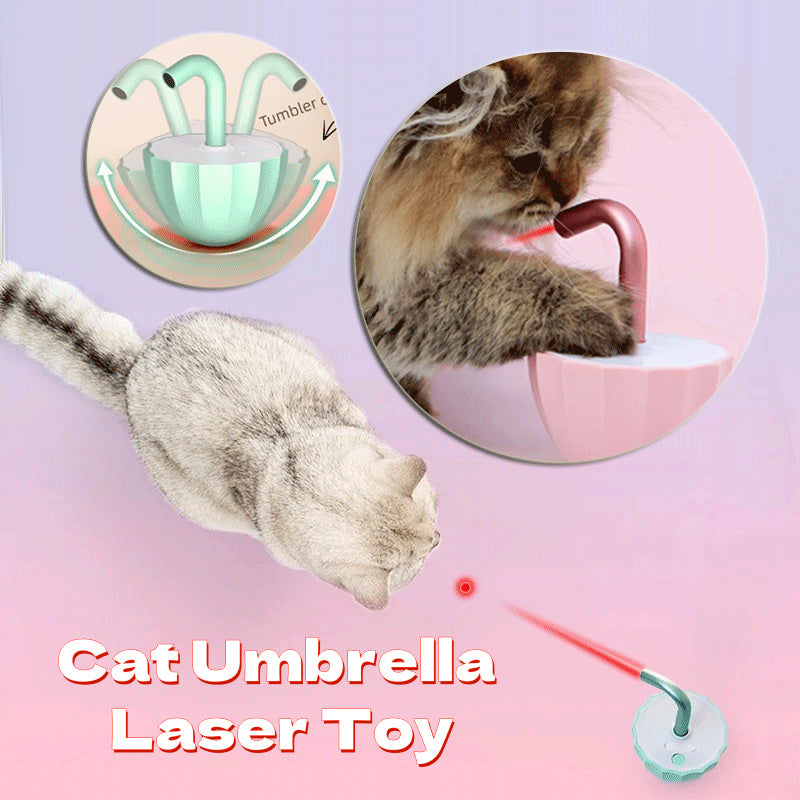 Cat Umbrella Laser Toy Interactive Kitten Automatic Pet Toy Smart Game Active For Pets Electric Intelligent USB Charging Purrfect Pawz