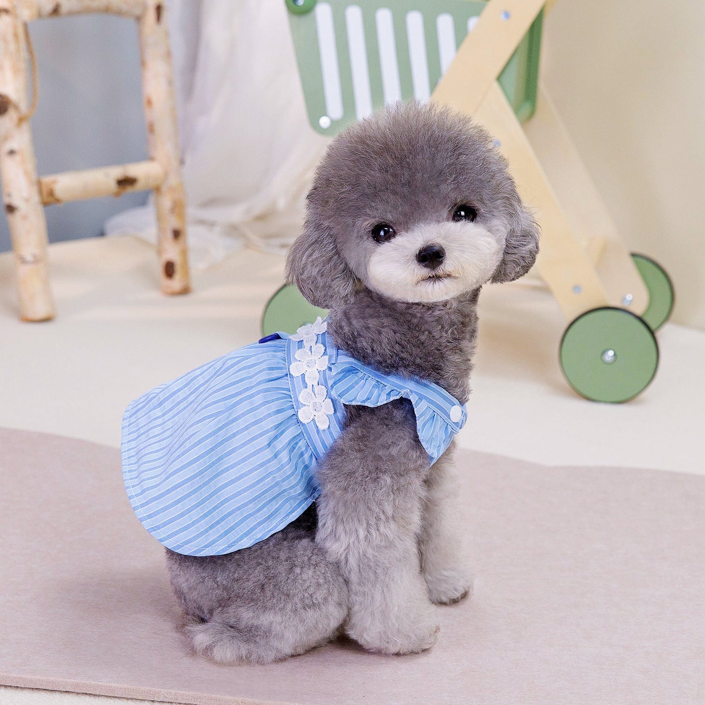 Spring And Summer Pet Dog Vertical Bar Clothes Skirt Purrfect Pawz