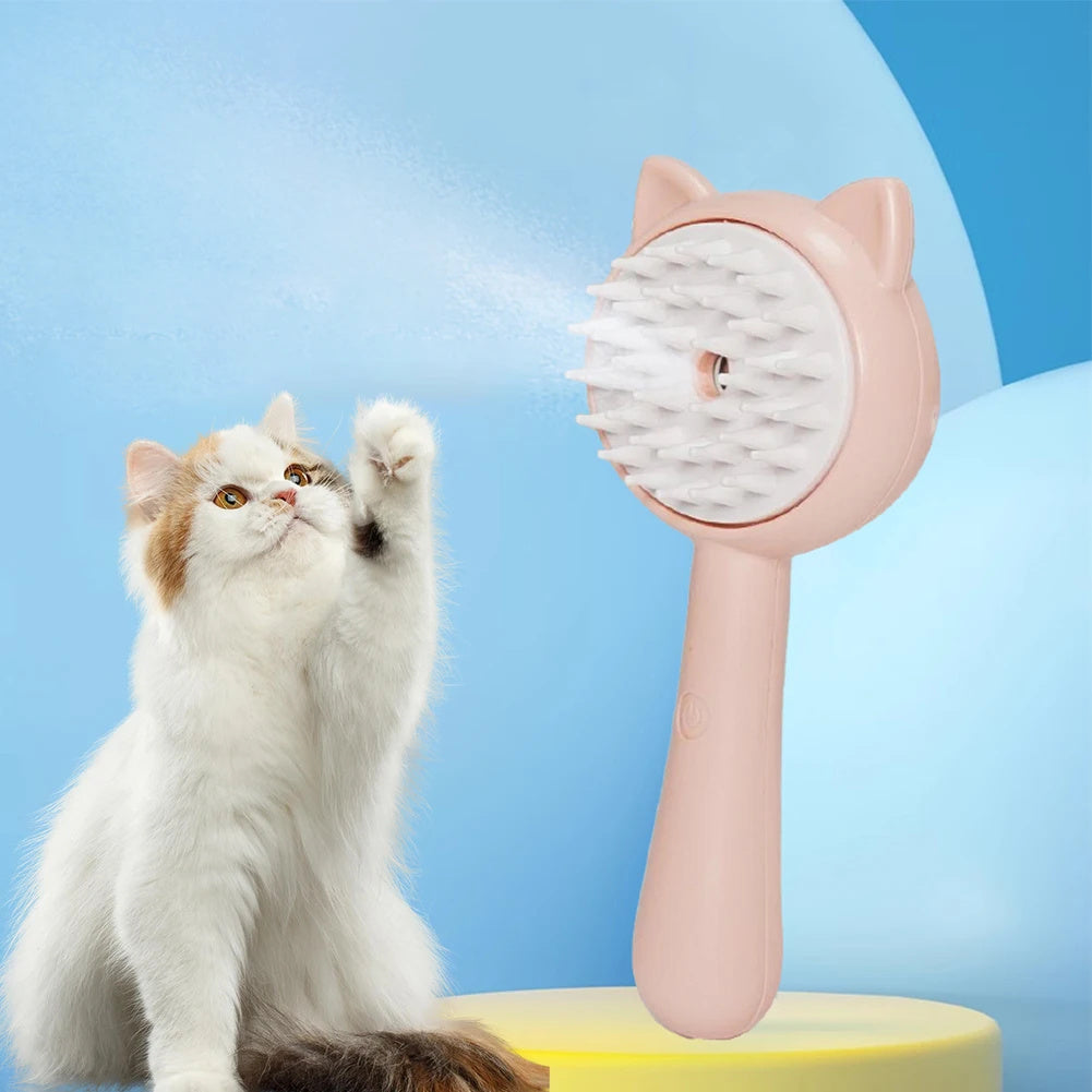 Hair Cleaning Brush With Mist Multifunctional Cat Grooming Brush Rechargeable Self Cleaning Slicker Brush For Pets Dogs & Catsb Pet Products Purrfect Pawz