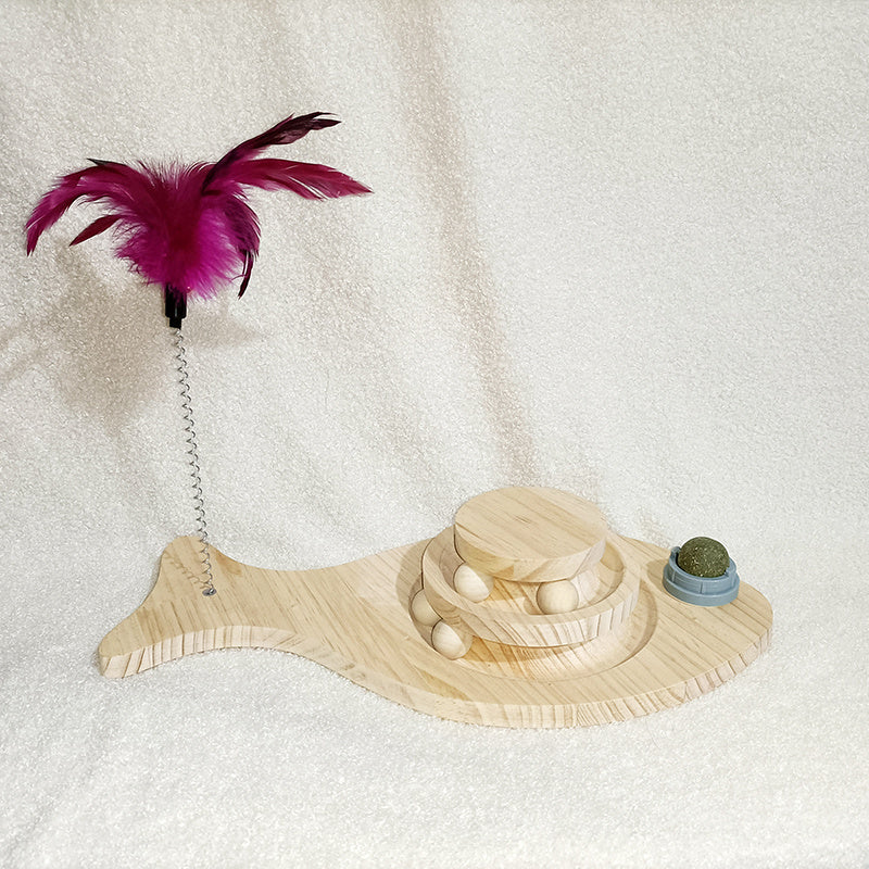 Cat Toys From Solid Wood Cat Turntable Bite-resistant Funny Cat Stick Cat Supplies Purrfect Pawz