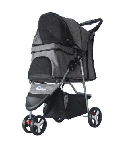 Lightweight Folding Pet Trolley Dogs And Cats Dog Out Stroller Three-wheeled Pet Stroller Dog Out Stroller Supplies Purrfect Pawz