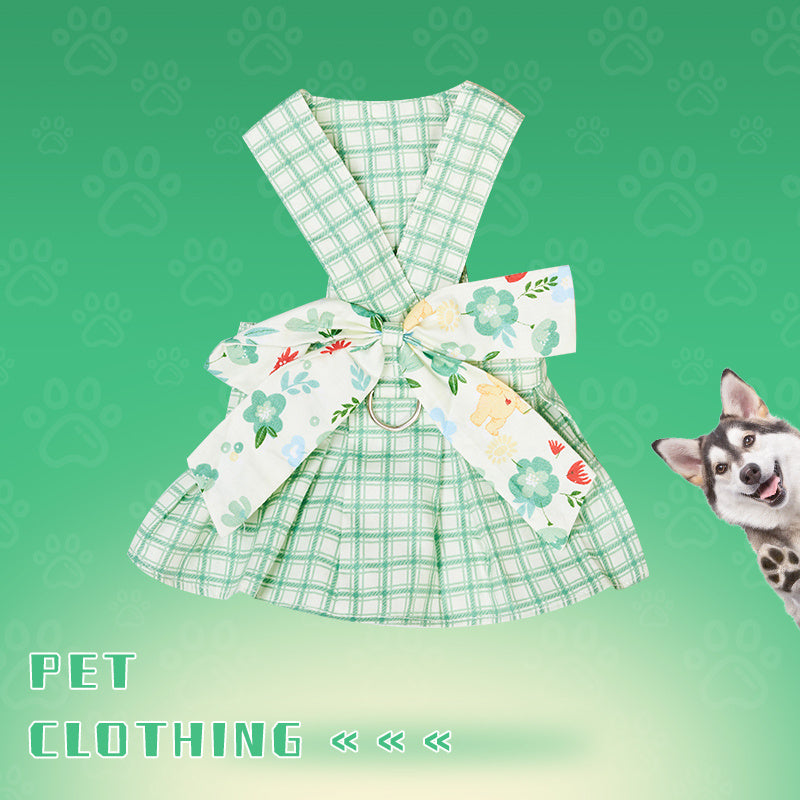 Summer Small Dog Clothes Pet Harness With Leash Puppy Dresses Cute Outdoor Clothing Pet Dress Puppy Chihuahua Costume Dog Item Purrfect Pawz