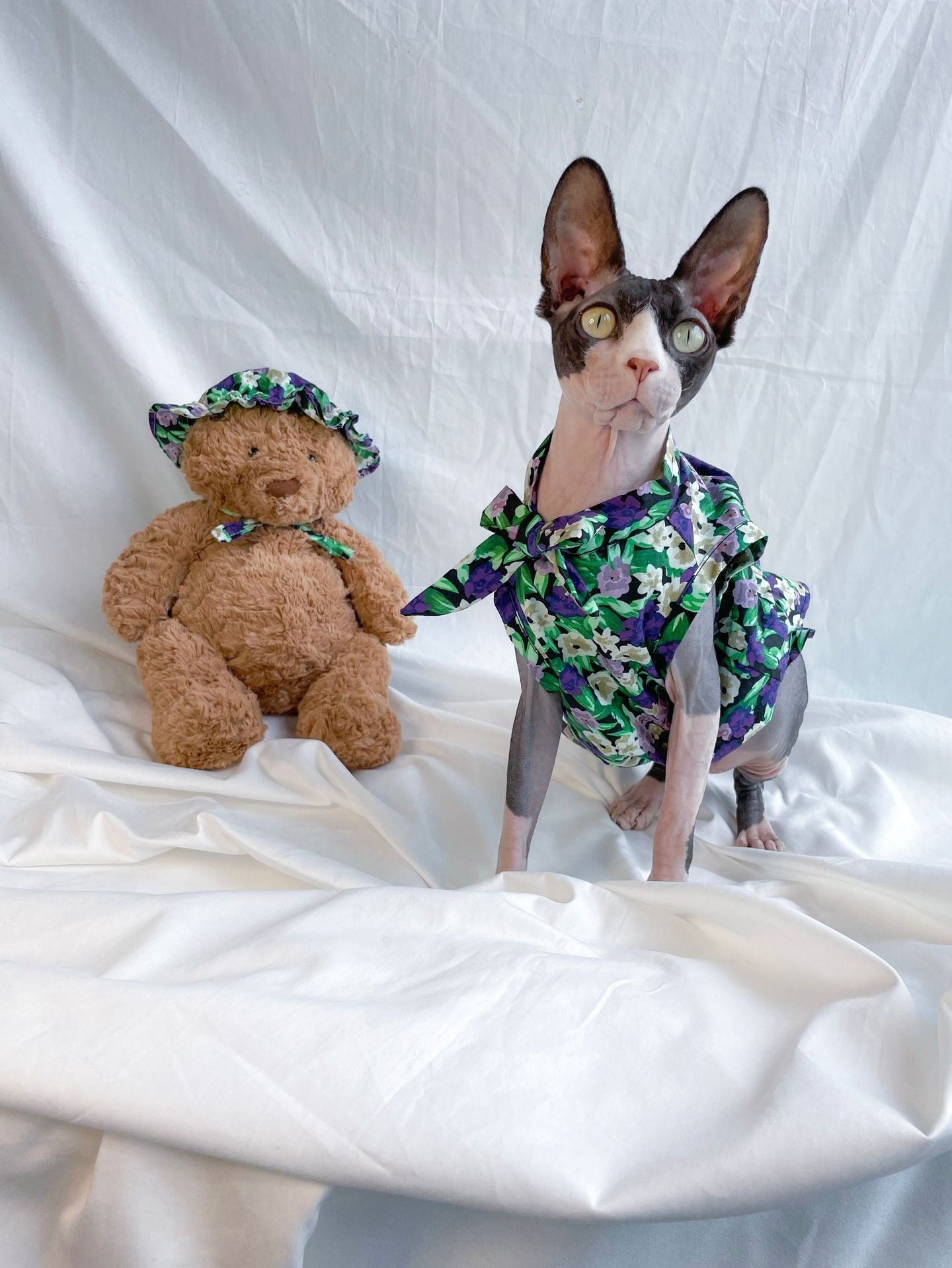 Cat Clothes Summer Thin Floral Dress Sphinx Hairless Purrfect Pawz