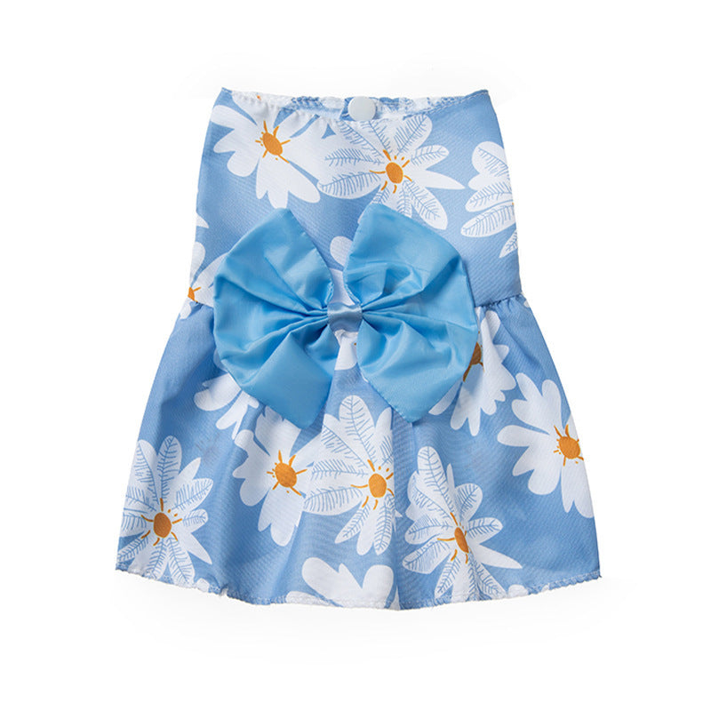 New Summer Ultra-thin Cool Pet Clothes Dog Cat Pet Fashion Floral Butterfly Knot Princess Dress Purrfect Pawz