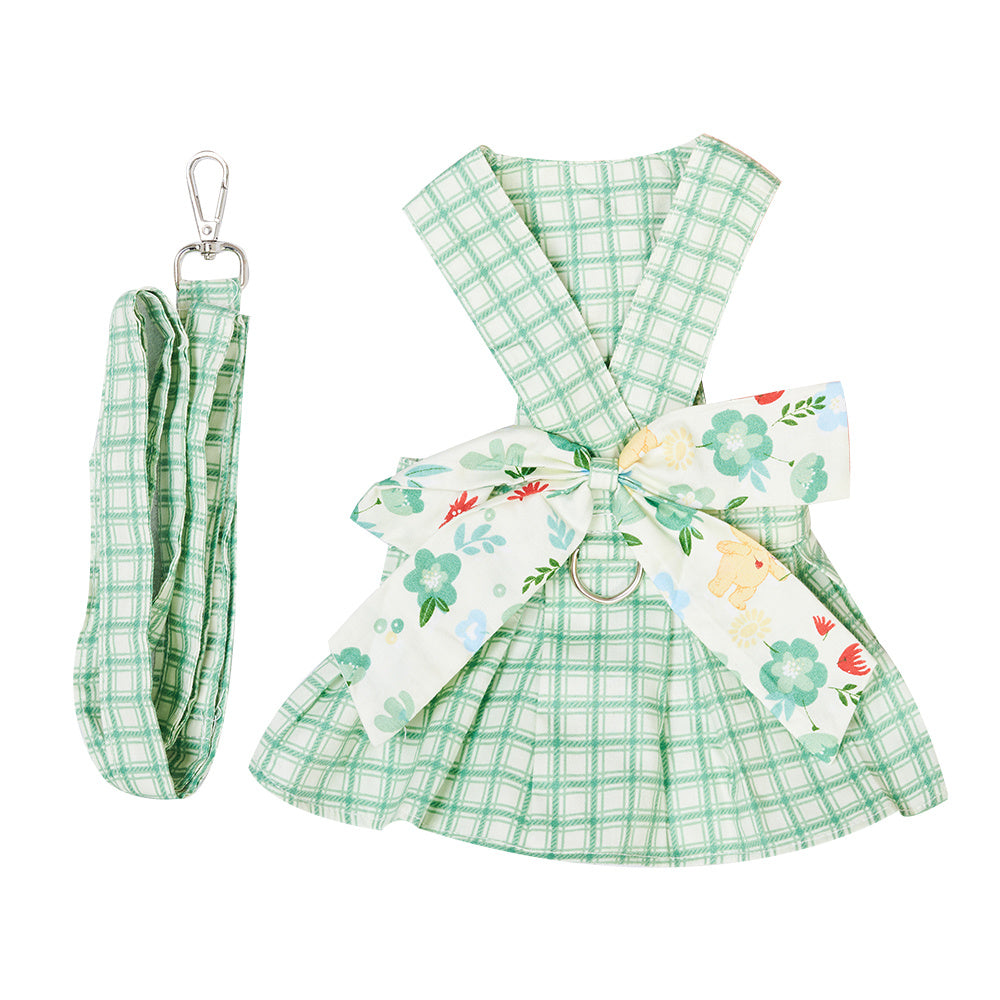 Summer Small Dog Clothes Pet Harness With Leash Puppy Dresses Cute Outdoor Clothing Pet Dress Puppy Chihuahua Costume Dog Item Purrfect Pawz