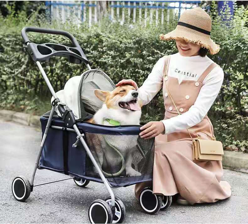 Cat Outdoor Portable Folding Pet Stroller Car Dog Cat Pika Small Lightweight Carriage Purrfect Pawz