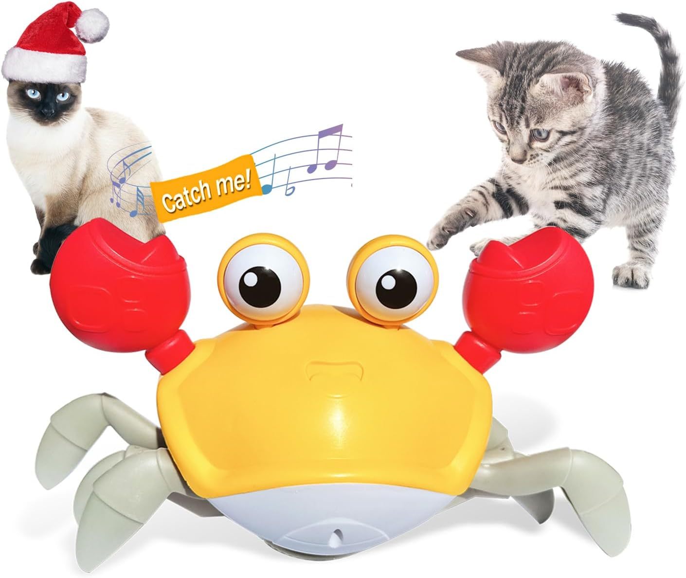 Crawling Crab Dog Toys Escaping Crab Dog Toy With Obstacle Avoidance Sensor Interactive Dog Toys With Music Sounds Lights For Dogs Cats Pets Christmas Toy Gifts For Puppy Small Medium Dogs Purrfect Pawz