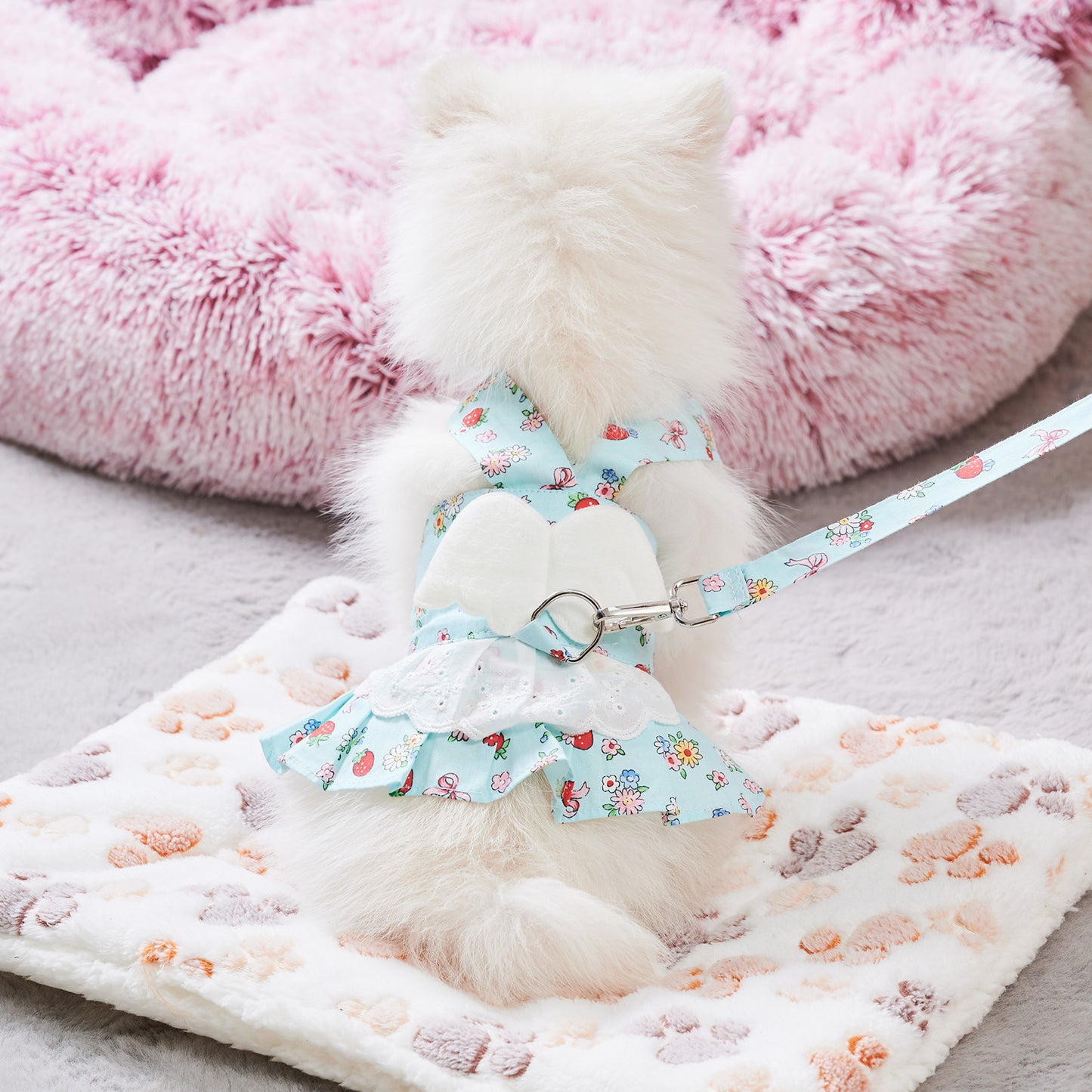 Dog Harness Dress With Leash Set Cute Puppy Dresses With Angel Wings Fashion Outfit Clothing Chihuahua Clothes Pet Harness Set Purrfect Pawz