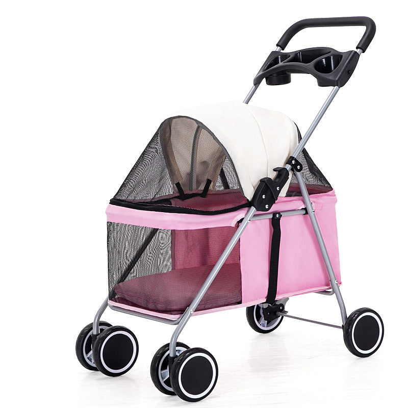 Cat Outdoor Portable Folding Pet Stroller Car Dog Cat Pika Small Lightweight Carriage Purrfect Pawz