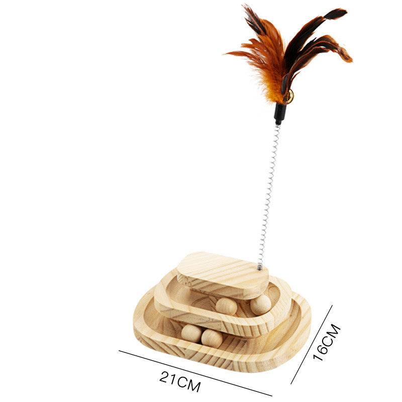Cat Toys From Solid Wood Cat Turntable Bite-resistant Funny Cat Stick Cat Supplies Purrfect Pawz