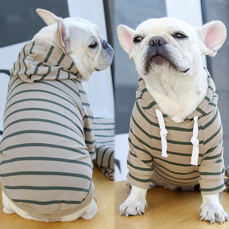 Pet Dog Cat Hoodie Striped Clothes Purrfect Pawz
