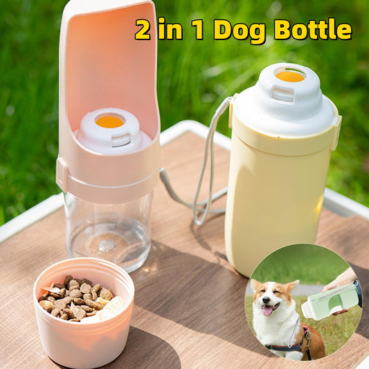 2 In 1 Travel Dog Water Bottle Pet Water Dispenser Feeder Drinking Feeder Dog Outing Water Feeder Pets Outdoor Portable Cup Pet Products Purrfect Pawz
