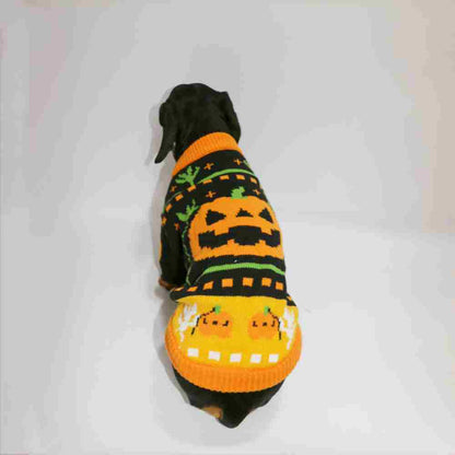 Dog Cat Pet Clothes Warm Pumpkin Color Matching Sweater Purrfect Pawz