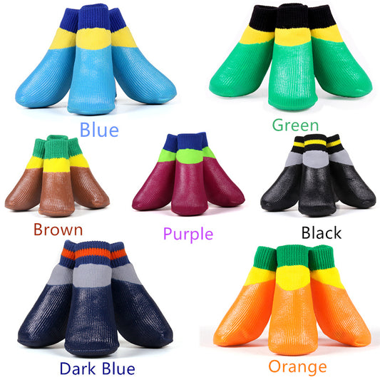 DogSocks Booties Shoes Big Dogs Waterproof Nonslip Rubber Sole, Pet Paw Protector, Elastic Top , for Outdoor Sports Purrfect Pawz