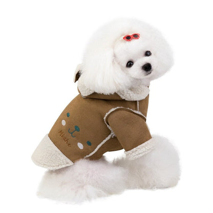Cute Dog Clothes Cat Clothes Teddy Clothes Deerskin Velvet Lapel Jacket Purrfect Pawz