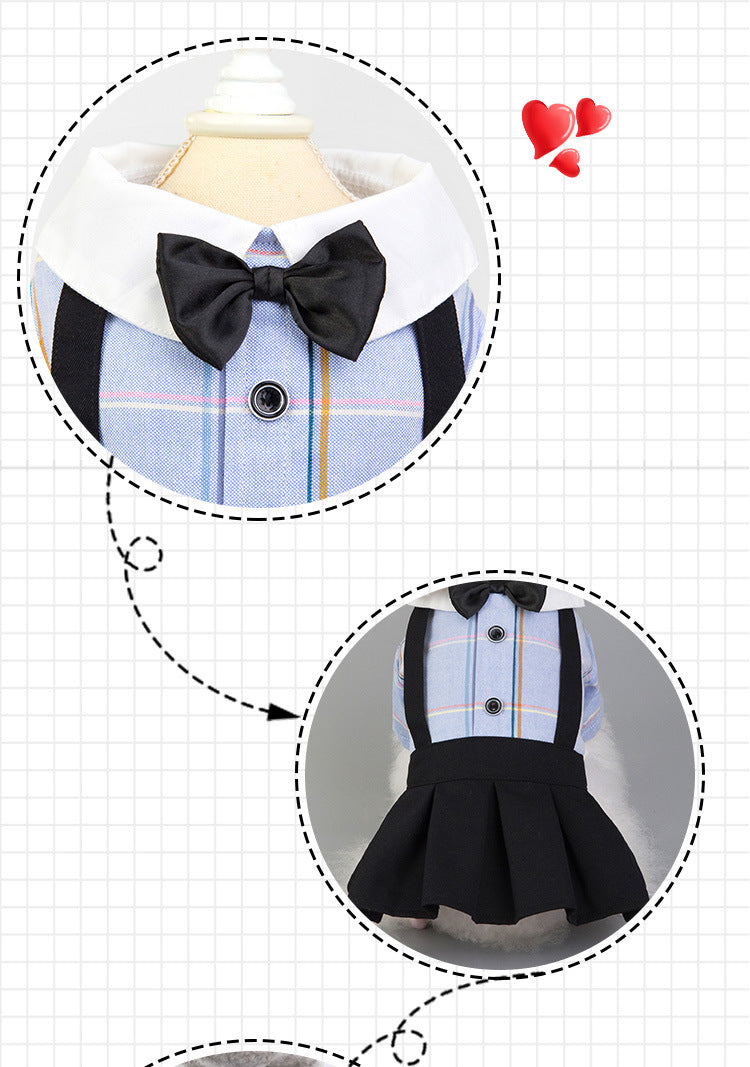 Spring And Summer New Dog Clothes Couple Wear Student Suit Purrfect Pawz