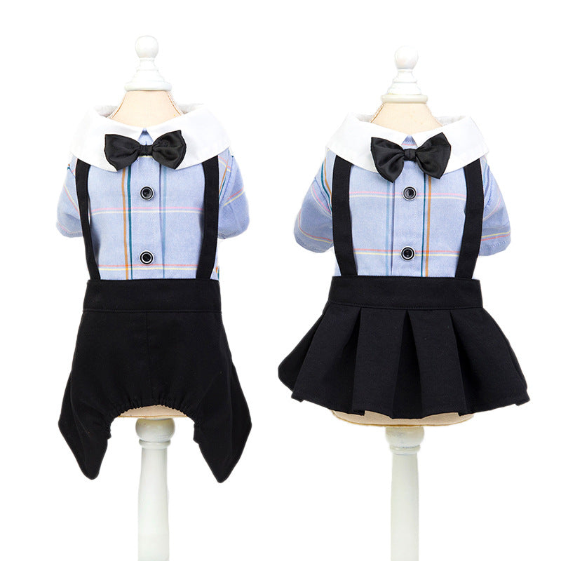 Spring And Summer New Dog Clothes Couple Wear Student Suit Purrfect Pawz