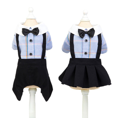 Spring And Summer New Dog Clothes Couple Wear Student Suit Purrfect Pawz