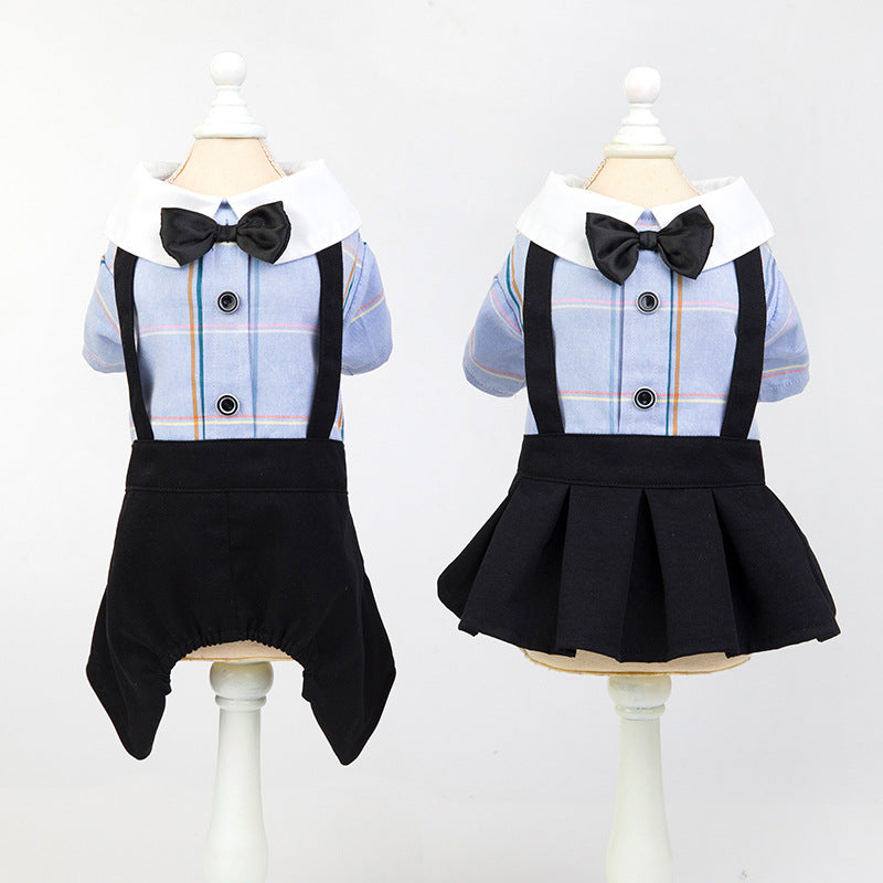 Spring And Summer New Dog Clothes Couple Wear Student Suit Purrfect Pawz