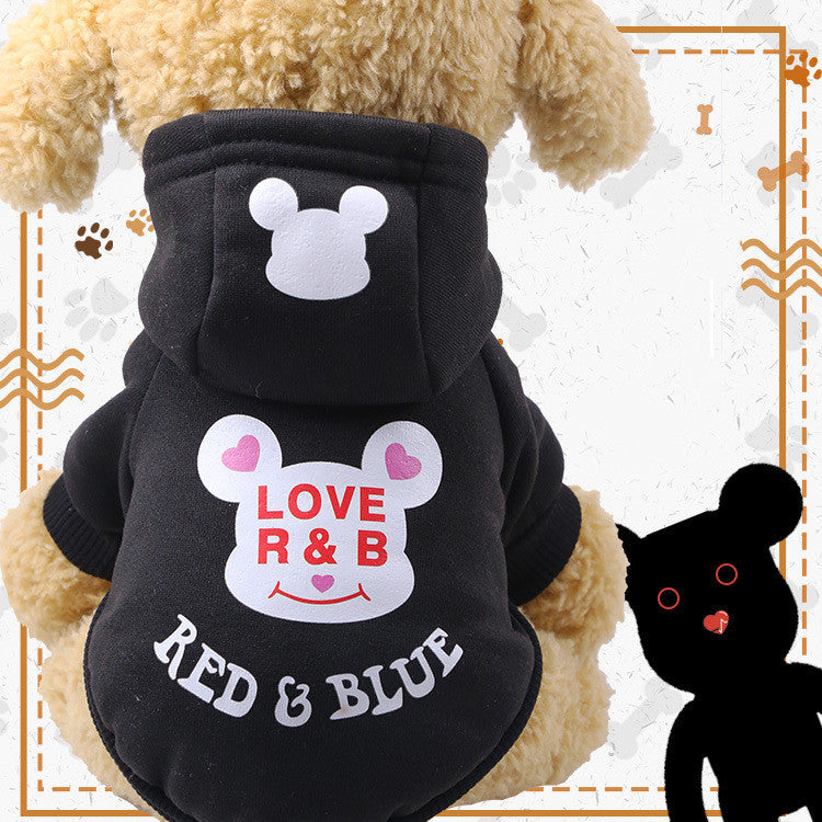 Pet Clothes Autumn And Winter New Dog Cat Cartoon Hooded Sweater Purrfect Pawz
