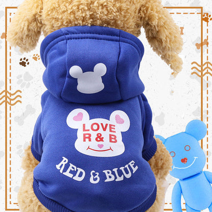 Pet Clothes Autumn And Winter New Dog Cat Cartoon Hooded Sweater Purrfect Pawz