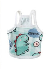 Spring and summer new pet vest full of cute little dinosaur cat clothes little dog puppy cat clothes Purrfect Pawz