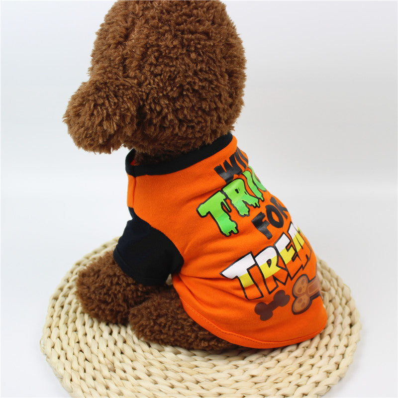 Dog clothes spring and summer clothes cartoon print T-shirt Teddy Bichon pet costume wholesale pet Halloween clothes Purrfect Pawz