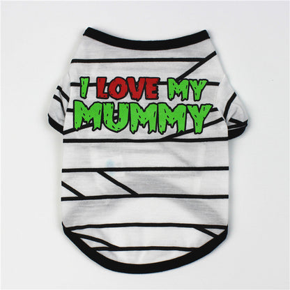 Dog clothes spring and summer clothes cartoon print T-shirt Teddy Bichon pet costume wholesale pet Halloween clothes Purrfect Pawz