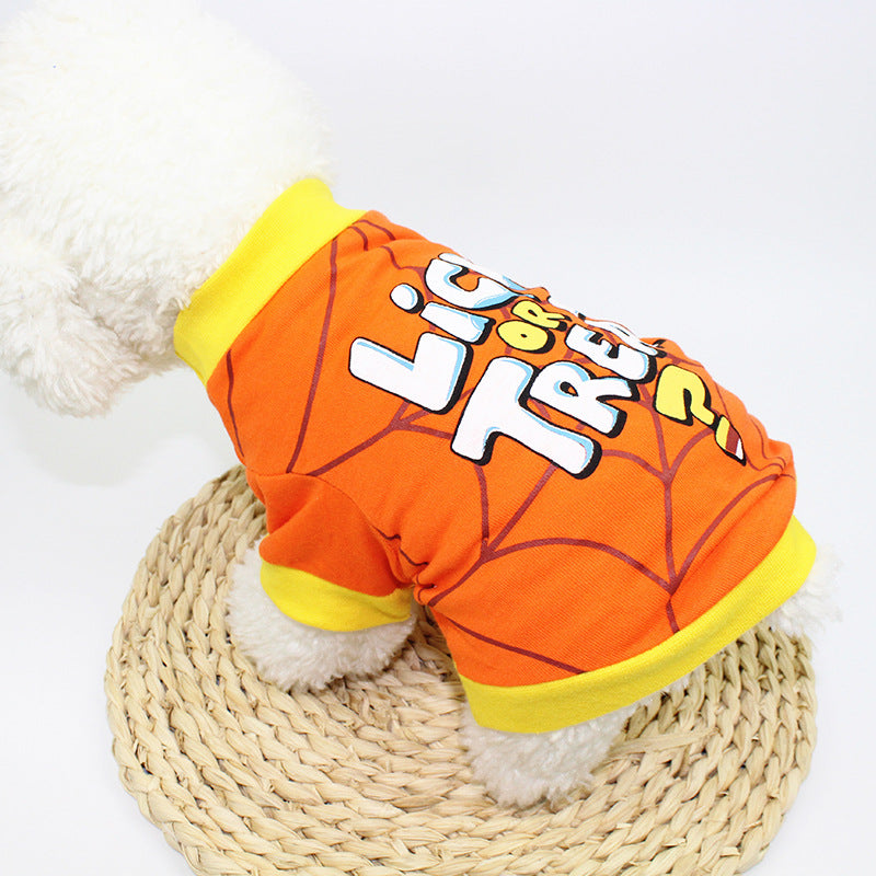 Dog clothes spring and summer clothes cartoon print T-shirt Teddy Bichon pet costume wholesale pet Halloween clothes Purrfect Pawz