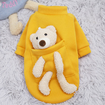 Cat Dog Pet Clothes for Small Dog Cute Sweater Spring Cat Cute Teddy Bear Purrfect Pawz