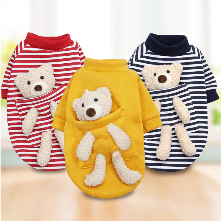 Cat Dog Pet Clothes for Small Dog Cute Sweater Spring Cat Cute Teddy Bear Purrfect Pawz