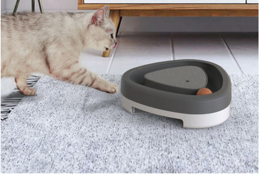 Pet Cat Self-hey Toy Smart Funny Cat Triangle Turntable Electric Toy Cat Scratcher Purrfect Pawz