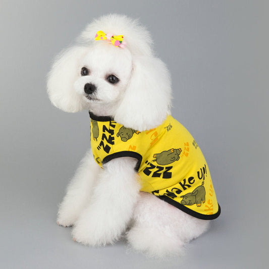 Pet Spring And Summer New Style Cotton Vest Teddy Dog Clothes One Generation Piggy Print Vest Purrfect Pawz