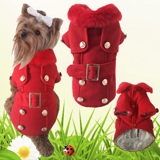 Pet Woolen Coat, Warm Dog Clothes For Autumn And Winter Purrfect Pawz