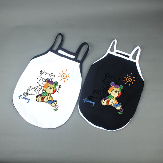 Trendy Brand Pet Clothes Camisole Sun Bear Pattern Purrfect Pawz