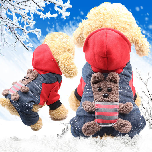 New Year Dog Cat Clothes Accessories Pet Supplies Fall winter Four Legged Cotton-padded Clothes Purrfect Pawz