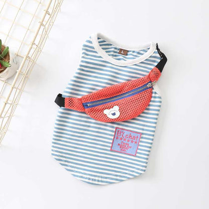 Dog Summer Clothes Cotton Stretch Backpack Vest Teddy Fighting Pet Clothing Purrfect Pawz