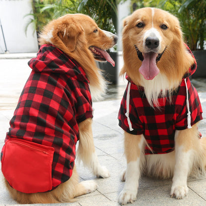 Plaid Zipper Pocket Dog Cat Pet Clothes Sweater null