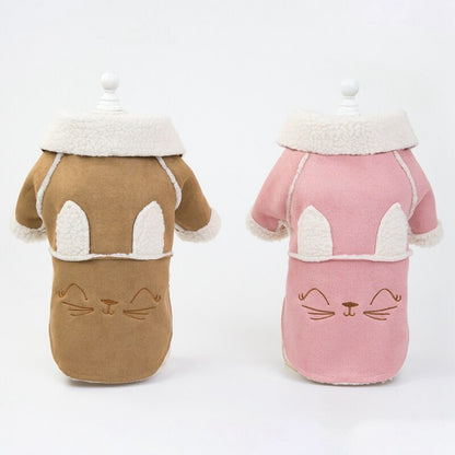 Cute Dog Clothes Cat Clothes Teddy Clothes Deerskin Velvet Lapel Jacket Purrfect Pawz