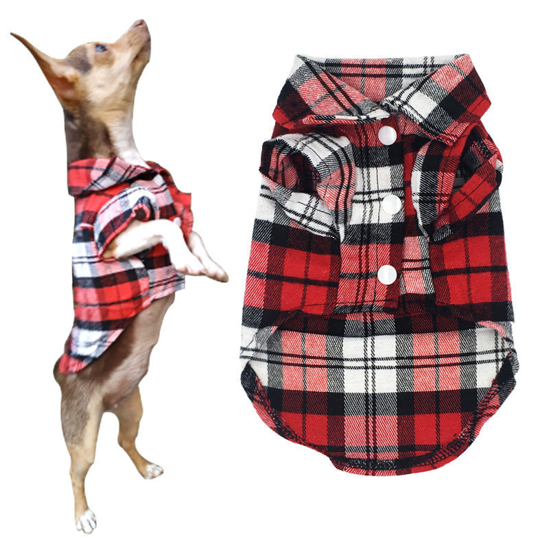 Pet Plaid Shirt Spring And Summer Dog Clothes Purrfect Pawz