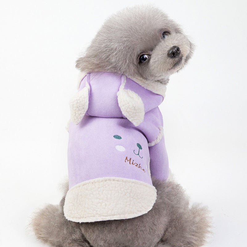 Cute Dog Clothes Cat Clothes Teddy Clothes Deerskin Velvet Lapel Jacket Purrfect Pawz