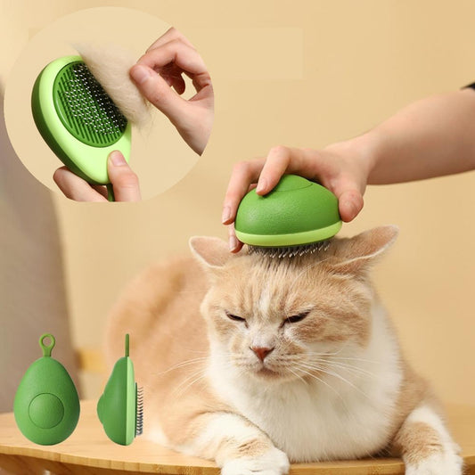 Creative Cat Grooming Comb Portable Massage Brush One-Button Remove Floating Hair Scraper Cats Dogs Pet Self Cleaning Tool Accessories Purrfect Pawz
