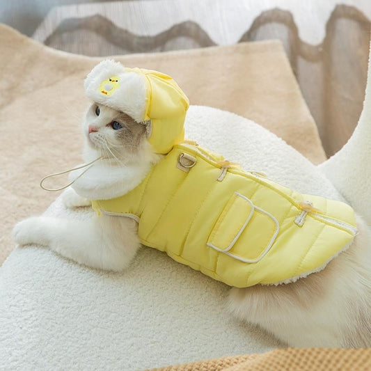 Cat Clothes Autumn And Winter Clothes Thickened Cotton-padded Clothes Anti-lint Purrfect Pawz