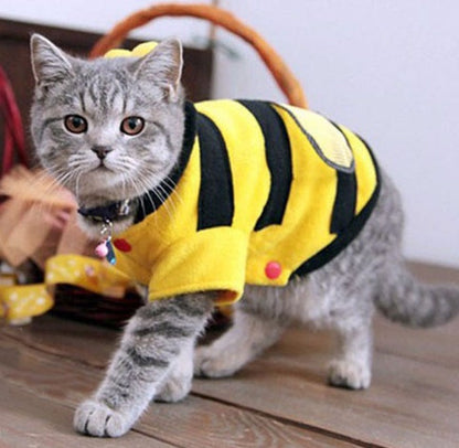 1Pcs Pet Clothes Cute Bees Dog Cat Clothes Soft Fleece Teddy Poodle Dog Clothes For Pets Product Supplies Accessories Purrfect Pawz