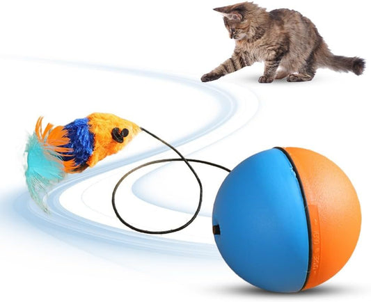 Interactive Cat Ball Toy Automatic Moving Dog Cat Balls Motion Activate Electric Cat Toy Cat Enrichment Toys For Bored Indoor Cats Dogs Smart Self Rolling Cat Ball Toys Purrfect Pawz