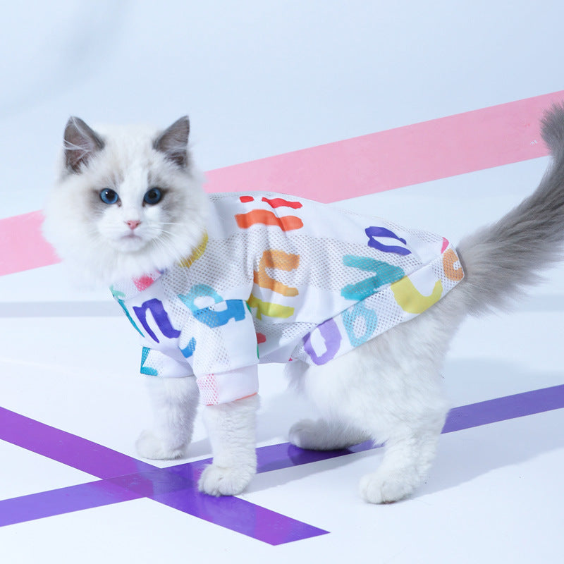 Cat Clothes Anti Hair Loss Cute VestBlue Purrfect Pawz
